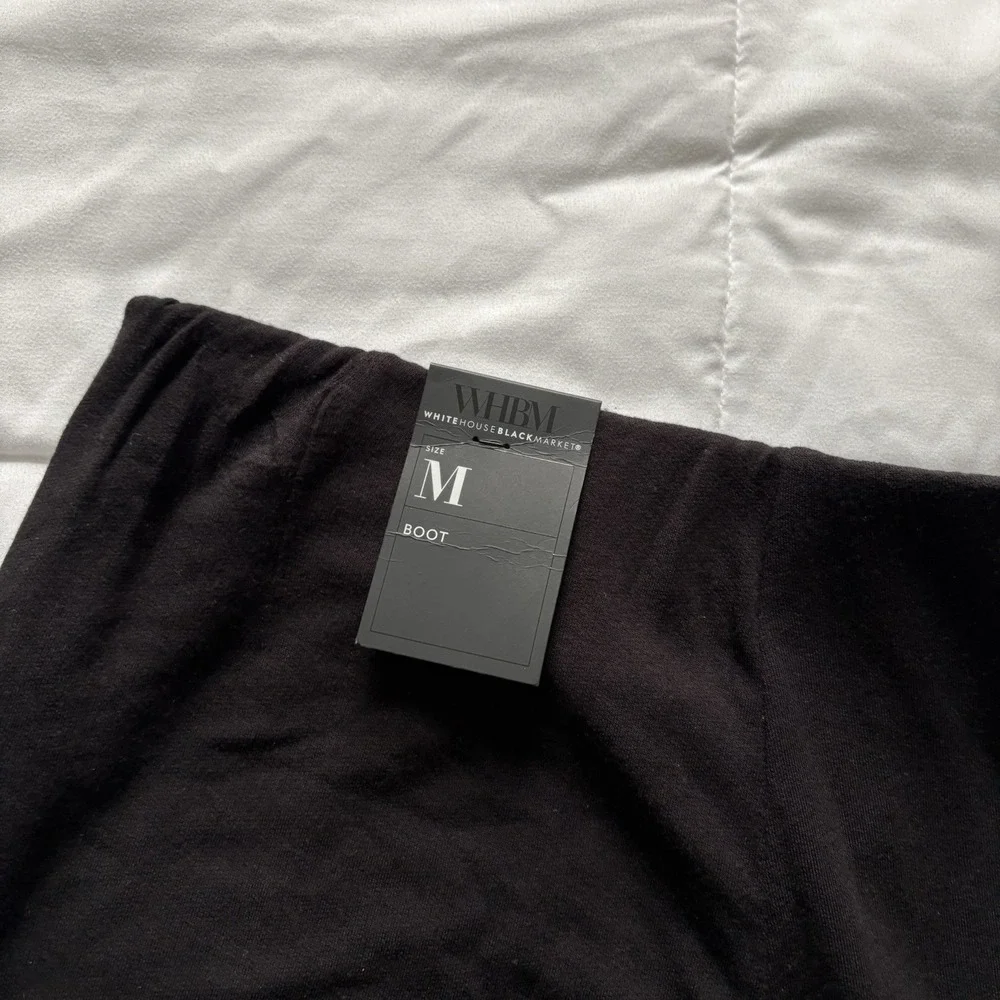 NWT WHBM‎ Passporter Boot Pants Black Womens Medium Stretch Quiet Luxury City